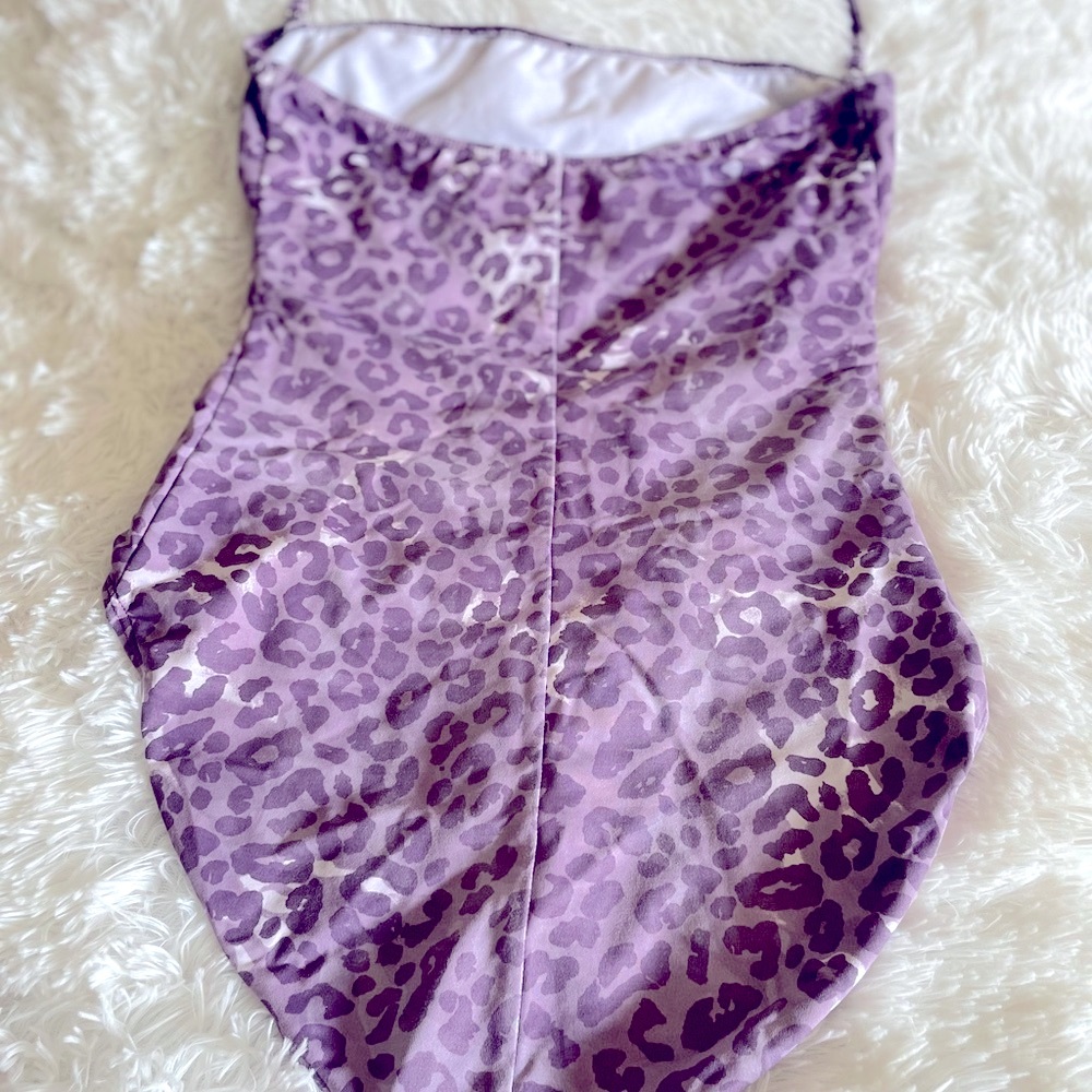 OP Purple Leopard Print One Piece Swimsuit - Picture 2 of 6